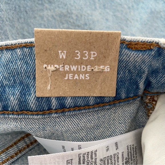 Madewell distressed superwide - leg Jean size 33P/L30/1/2 - Picture 7 of 14